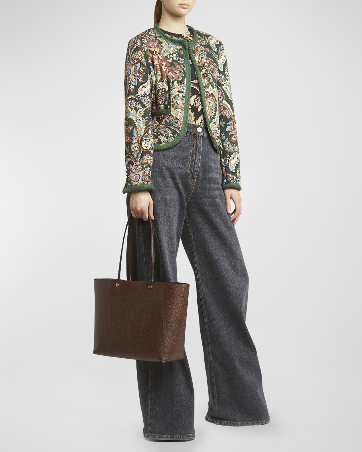 Etro Essential Paisley-Print Shopping Tote Bag