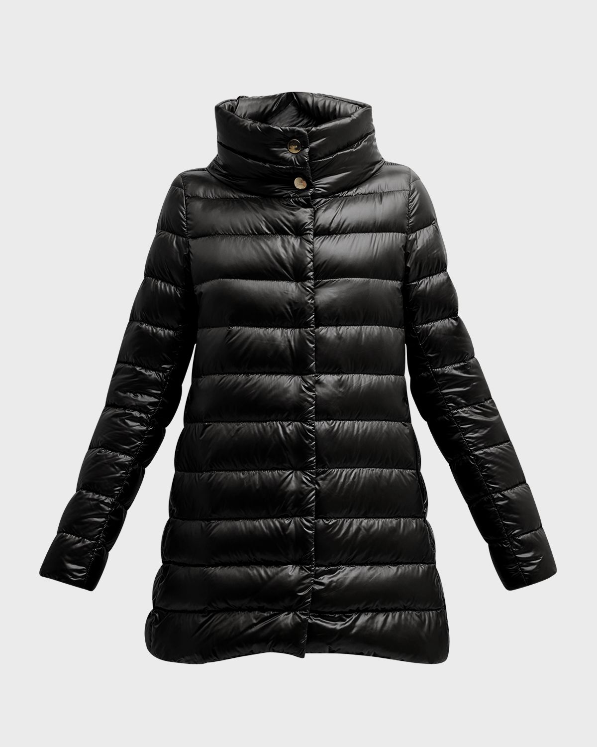 Herno Amelia Water-Resistant Ultralight Nylon A-Line Puffer Jacket