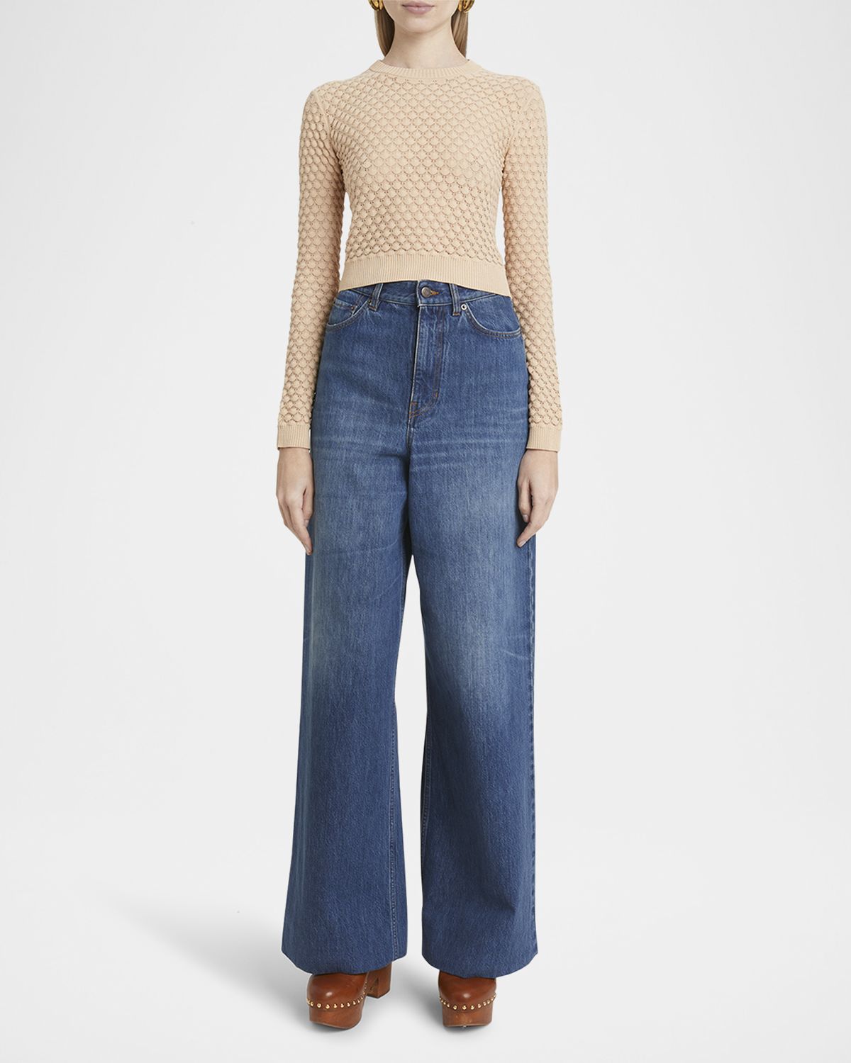 Chloe Wide Leg Denim Trousers