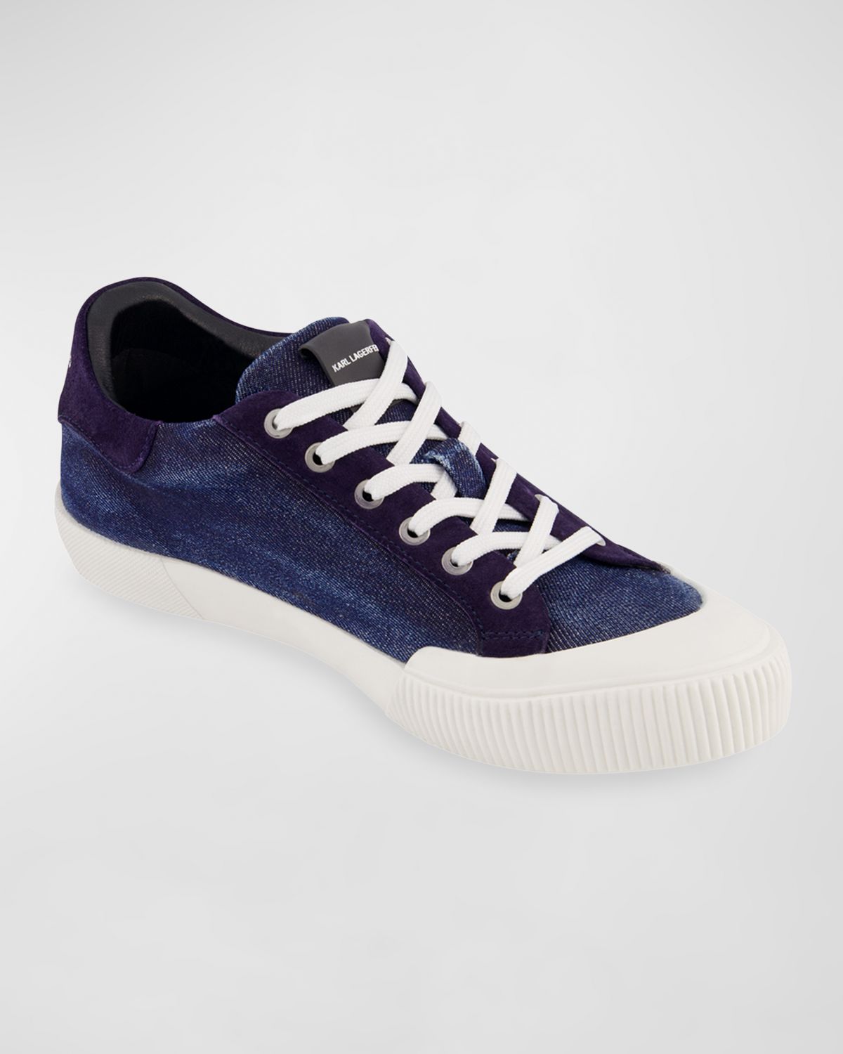 Karl Lagerfeld Paris Men 's Denim Side Logo Low-Top Sneakers | Thumbnail 4 Karl Lagerfeld Paris Men 's Denim Side Logo Low-Top Sneakers | Thumbnail 4