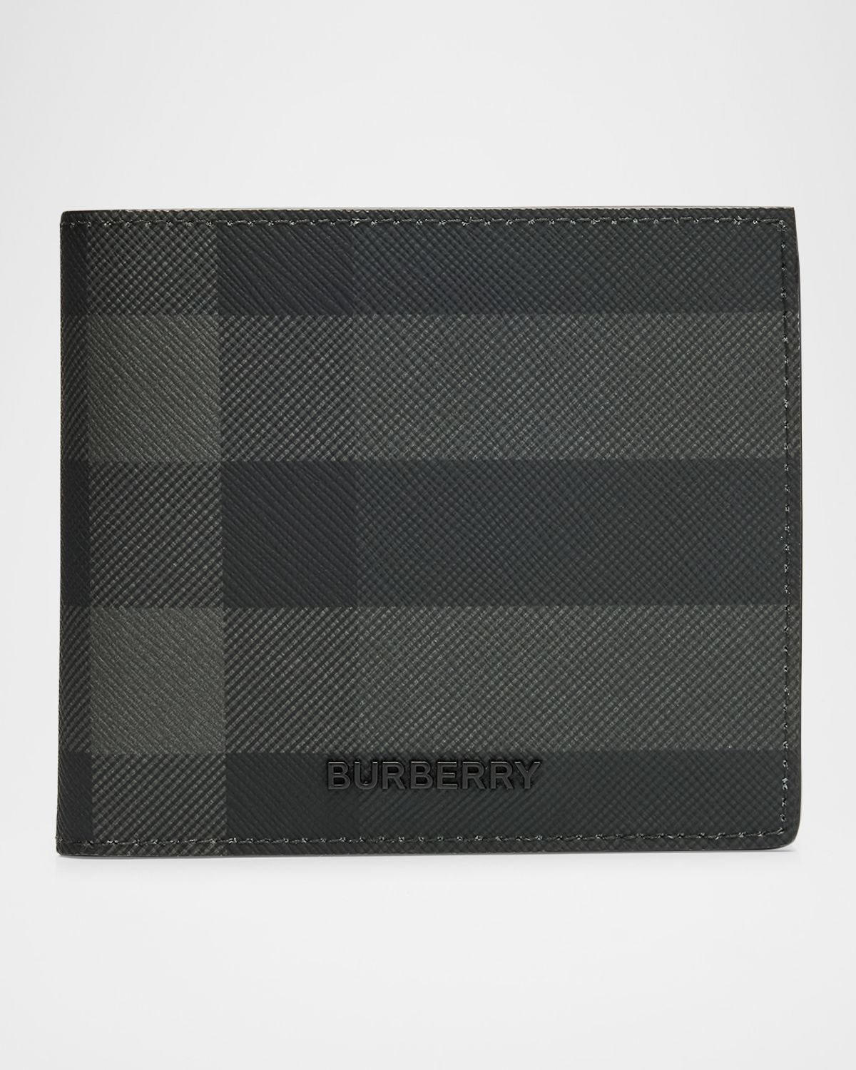 Burberry Men 's Charcoal Check Bifold Wallet