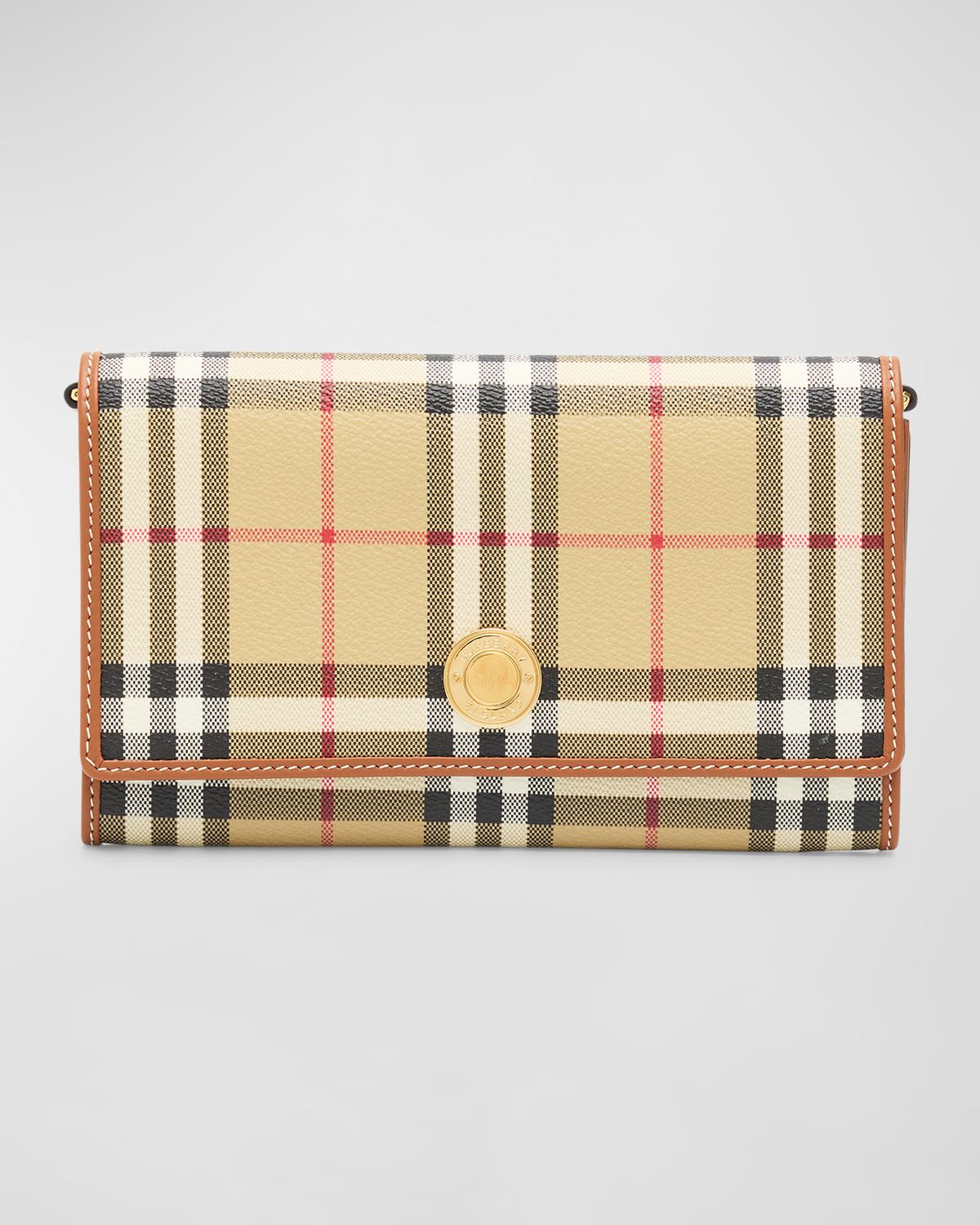 Burberry Hannah Flap Check Canvas Wallet