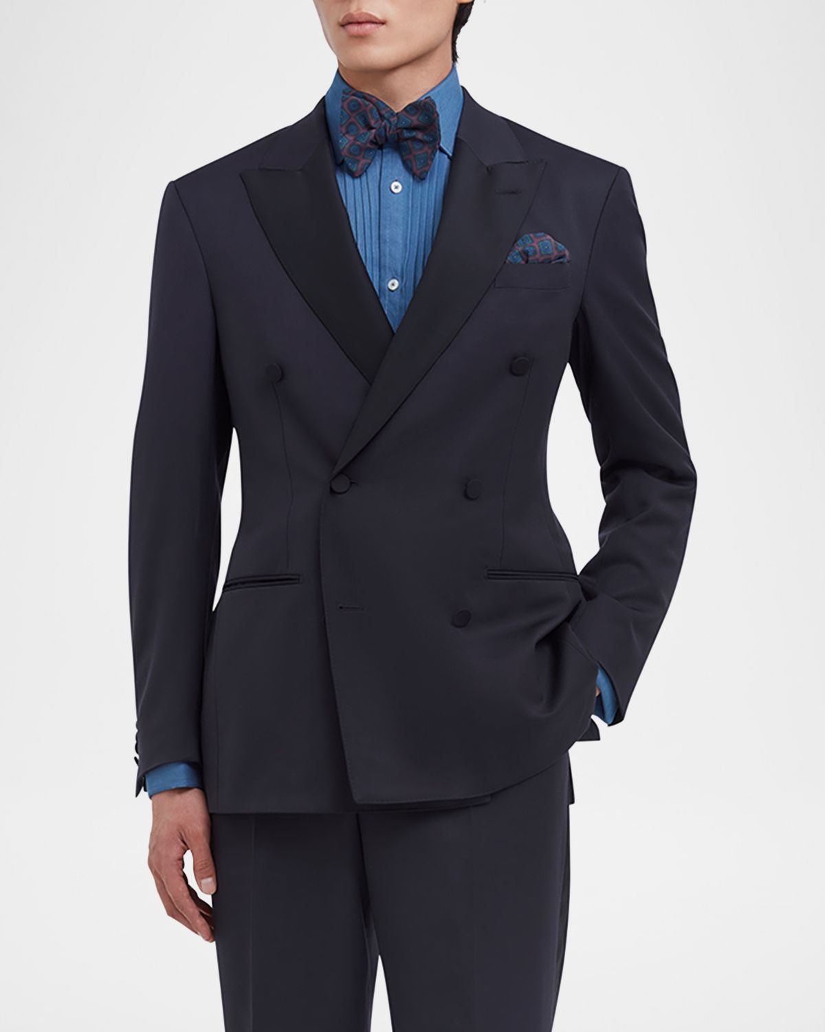 dunhill Men 's Double-Breasted Peak Lapel Dinner Jacket