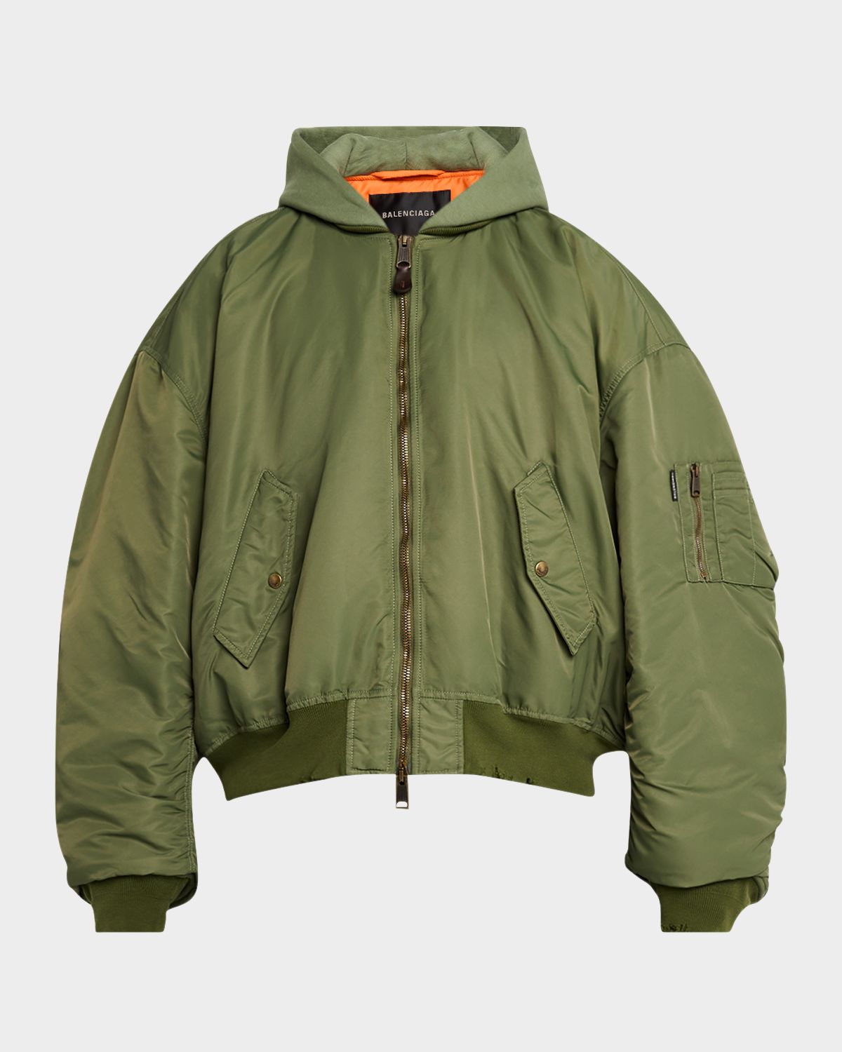Balenciaga Men 's Hooded Bomber Jacket