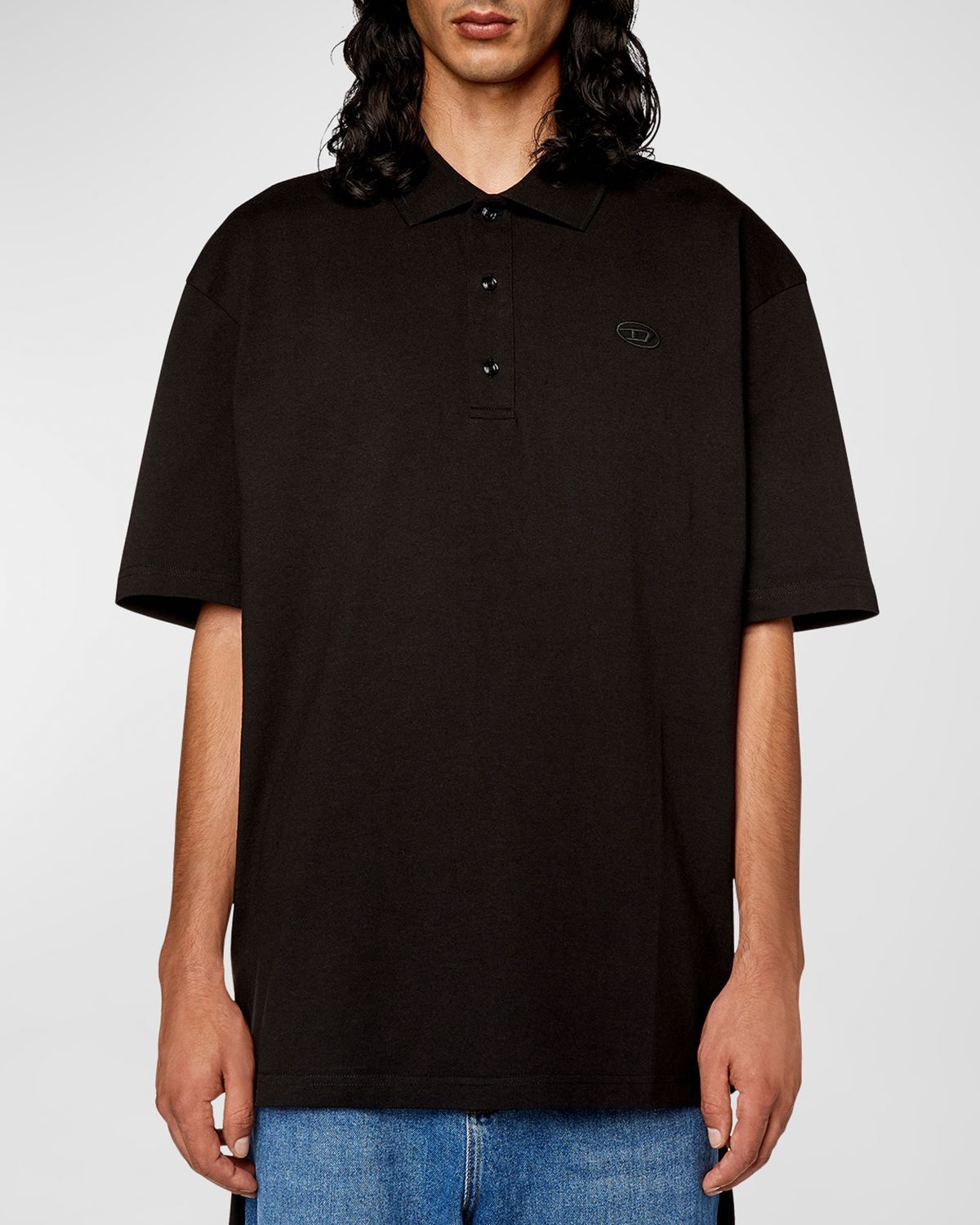 Diesel Men 's Polo Shirt with Tonal Oval D Logo