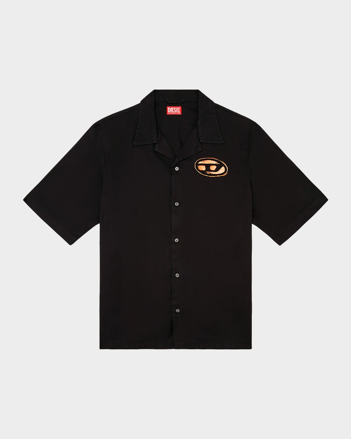 Diesel Men 's S-Stan Bleach D-Logo Camp Shirt