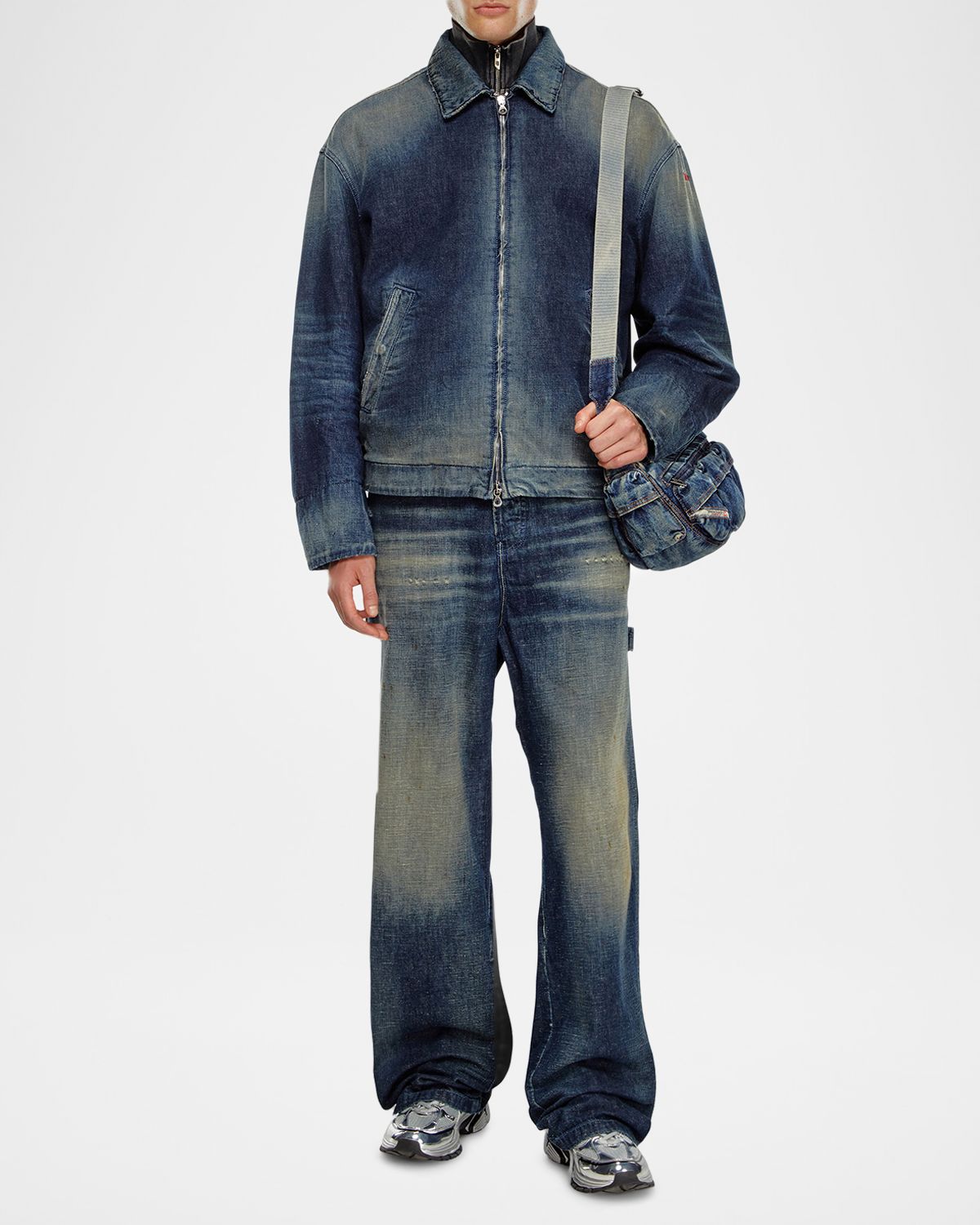 Diesel Men 's D-Stack Faded Denim Jacket