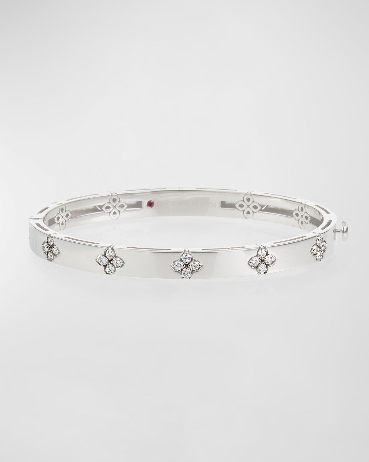 Roberto Coin 18K White Gold Diamond Love In Verona Bangle, 48x58mm