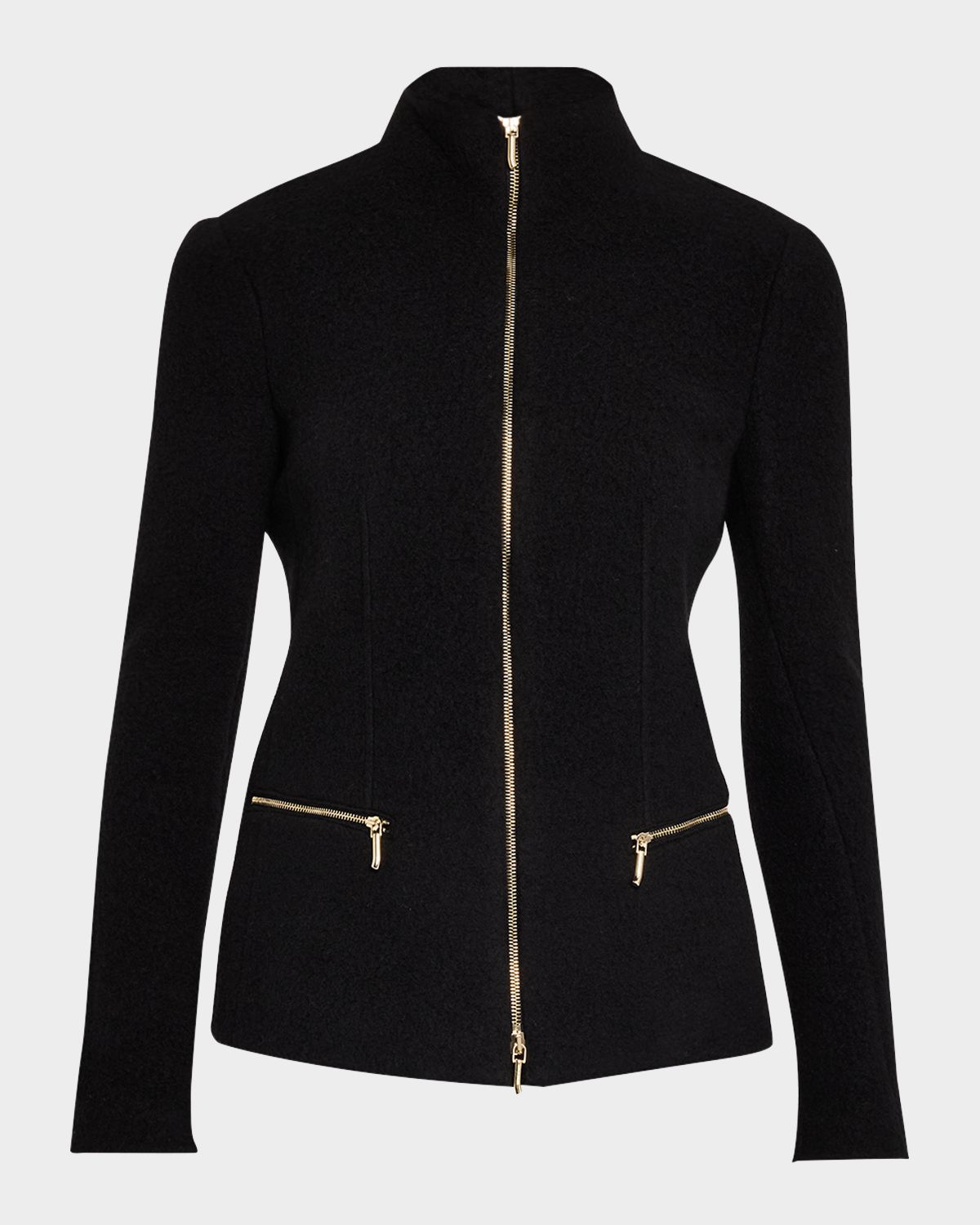 Giorgio Armani Cashmere-Blend Zip-Front Knit Jacket