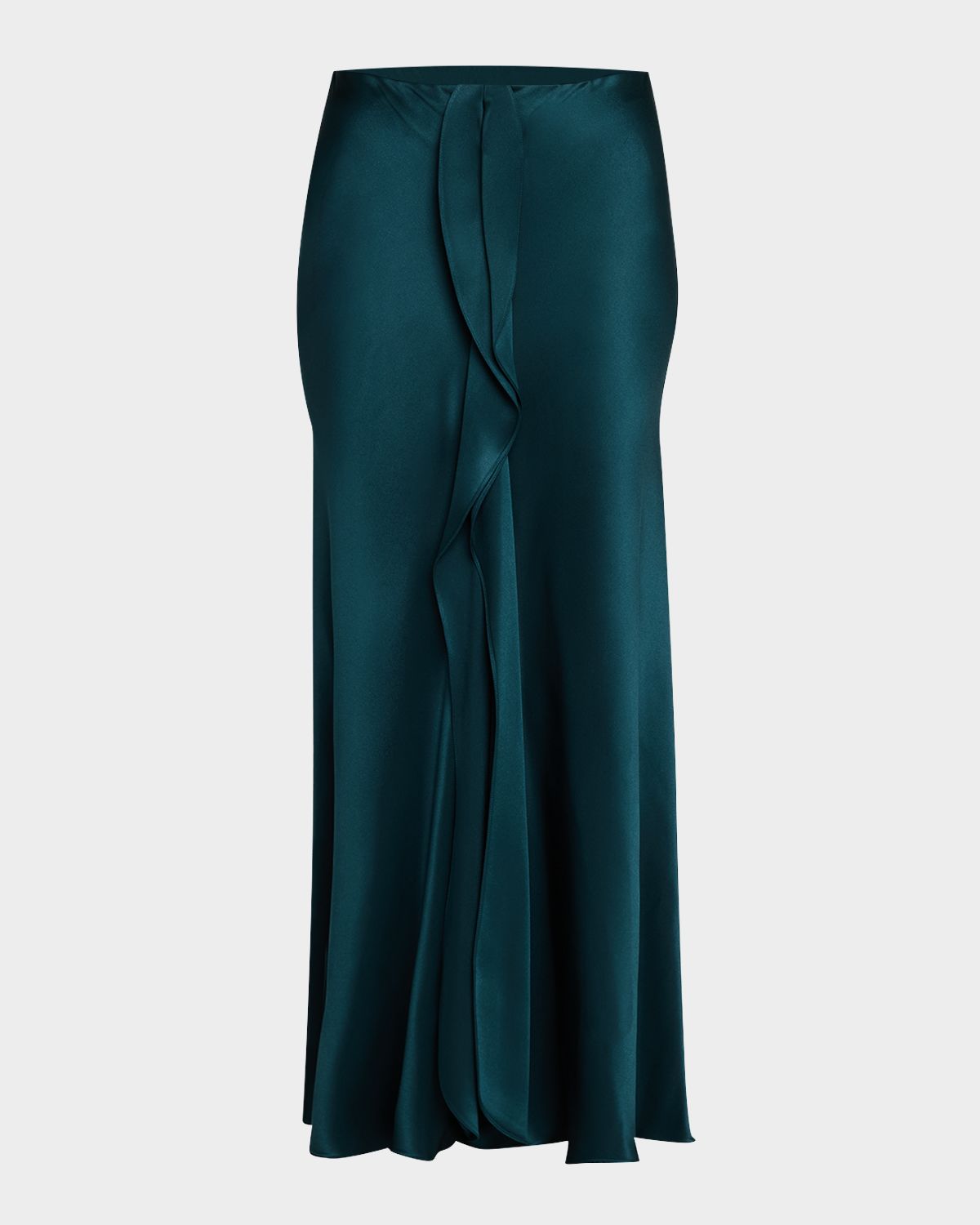 Giorgio Armani Silk Center-Pleat Midi Skirt