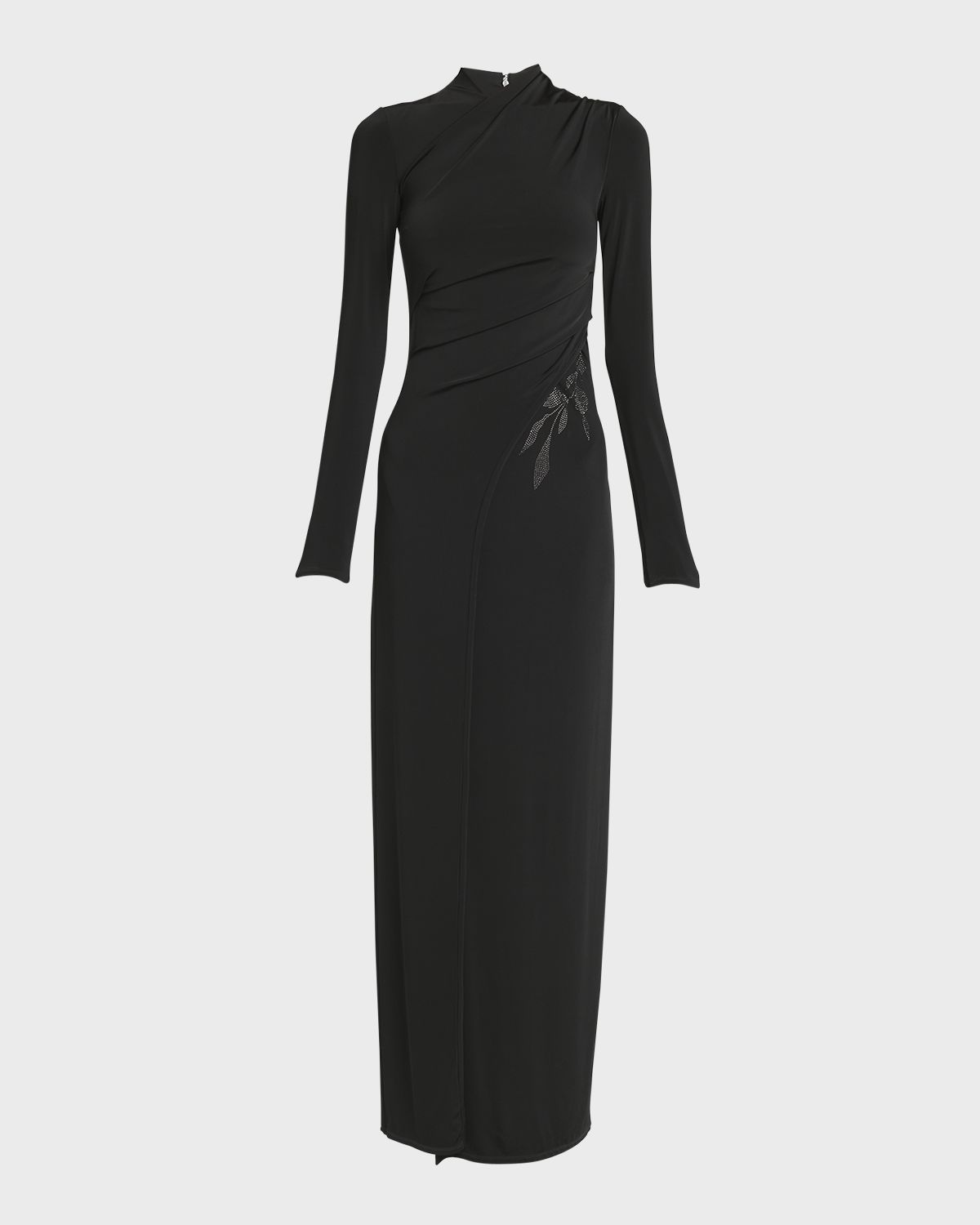 Giorgio Armani Jersey Column Gown with Beaded Floral Hip Detail | Thumbnail 8 Giorgio Armani Jersey Column Gown with Beaded Floral Hip Detail | Thumbnail 8