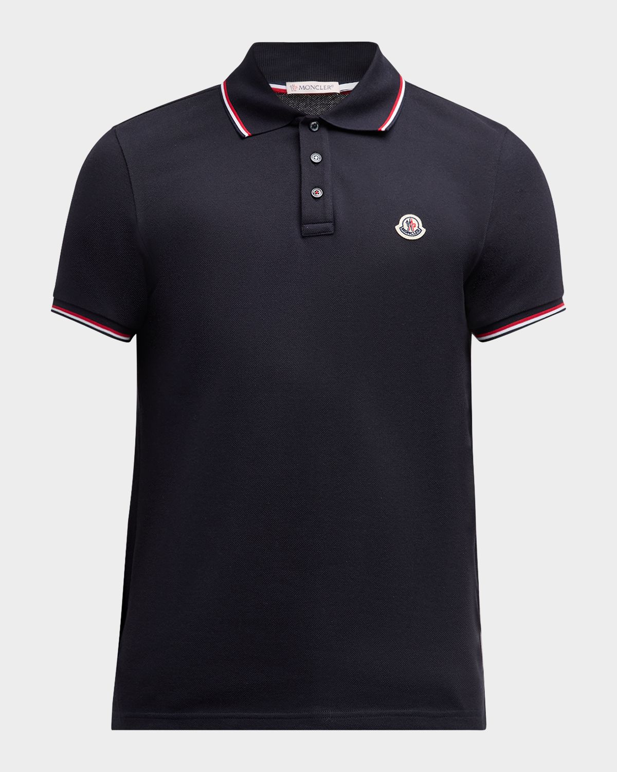 Moncler Men 's Pique Logo Patch Polo Shirt
