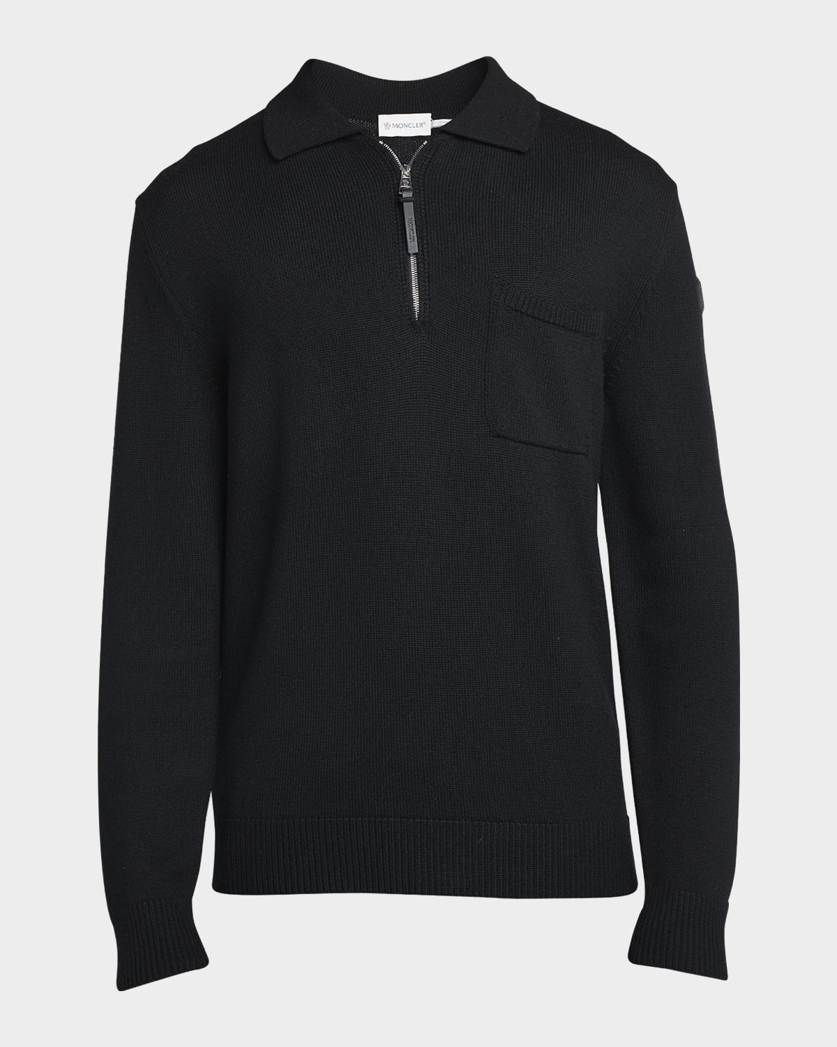 Moncler Men 's Long-Sleeve Zip Polo Sweater