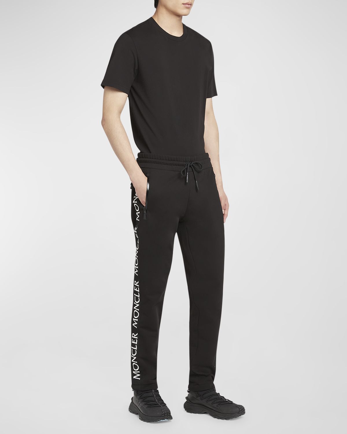 Moncler Men 's Fleece Side-Logo Sweatpants