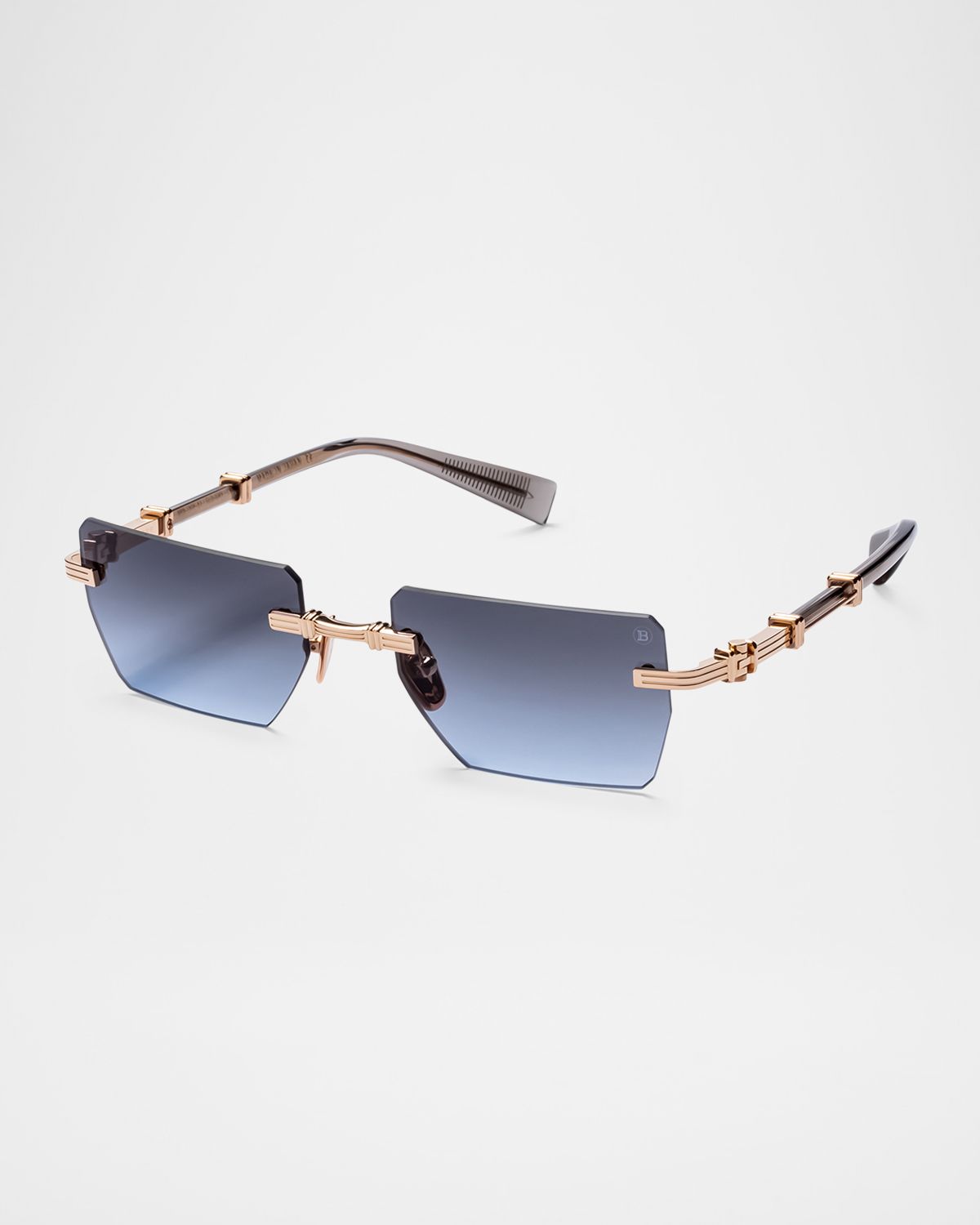 Balmain Pierre Titanium Rectangle Sunglasses