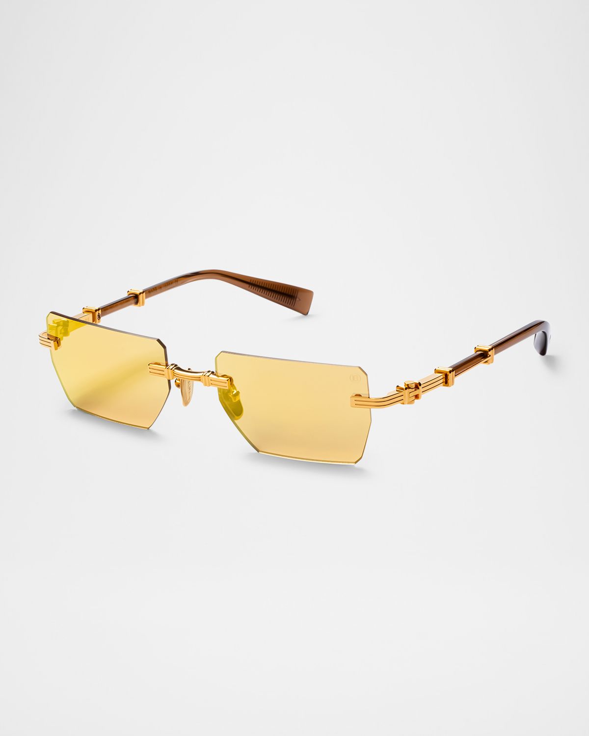 Balmain Pierre Titanium Rectangle Sunglasses