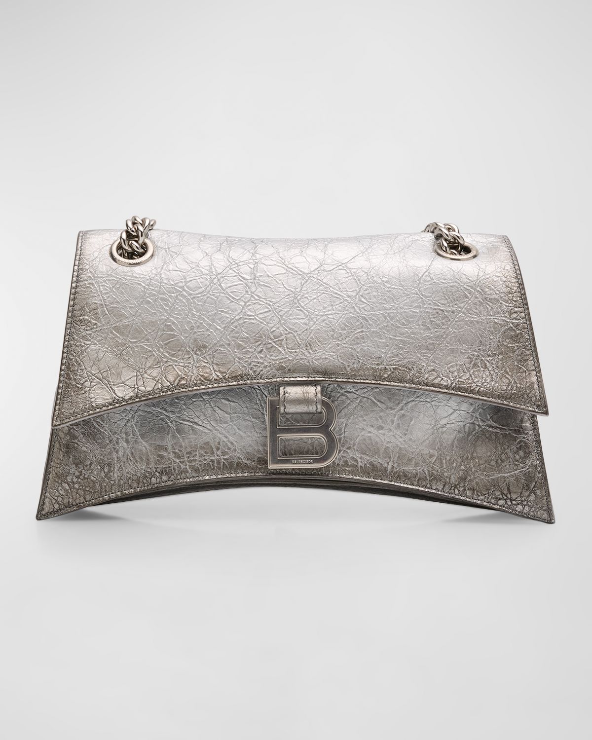 Balenciaga Crush Small Charms Metallic Leather Shoulder Bag