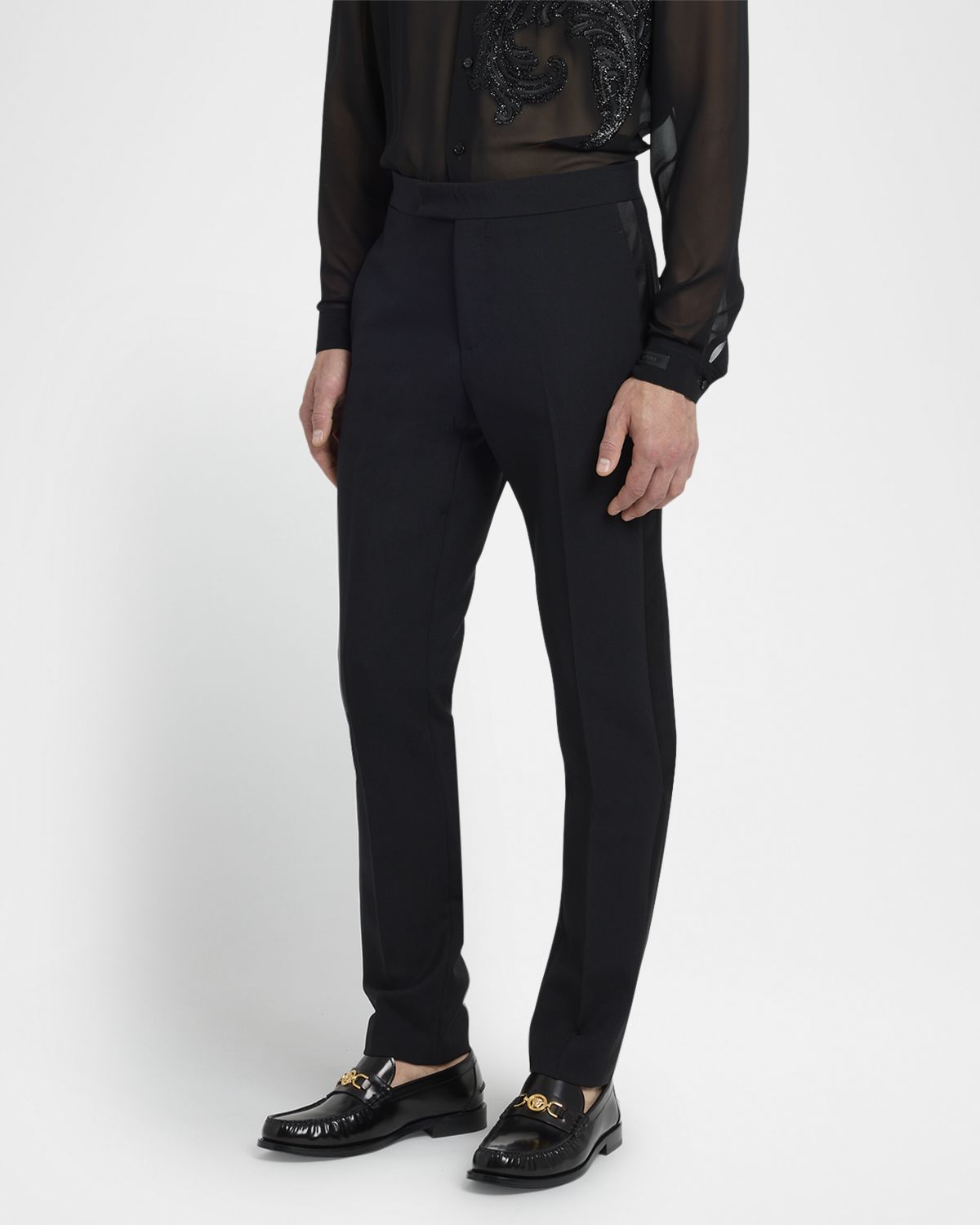 Versace Men 's Wool-Mohair Tuxedo Pants