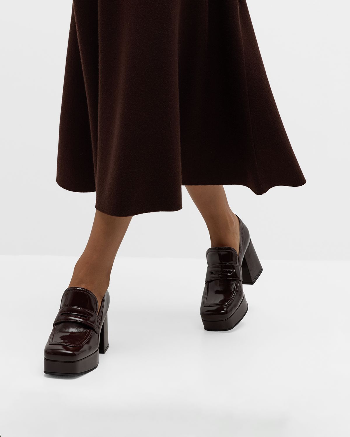 Gianvito Rossi Patent Platform Penny Loafers