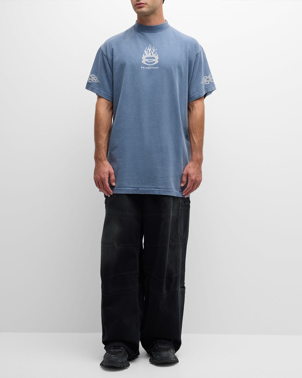 Balenciaga Men 's Burning Unity Oversized T-Shirt