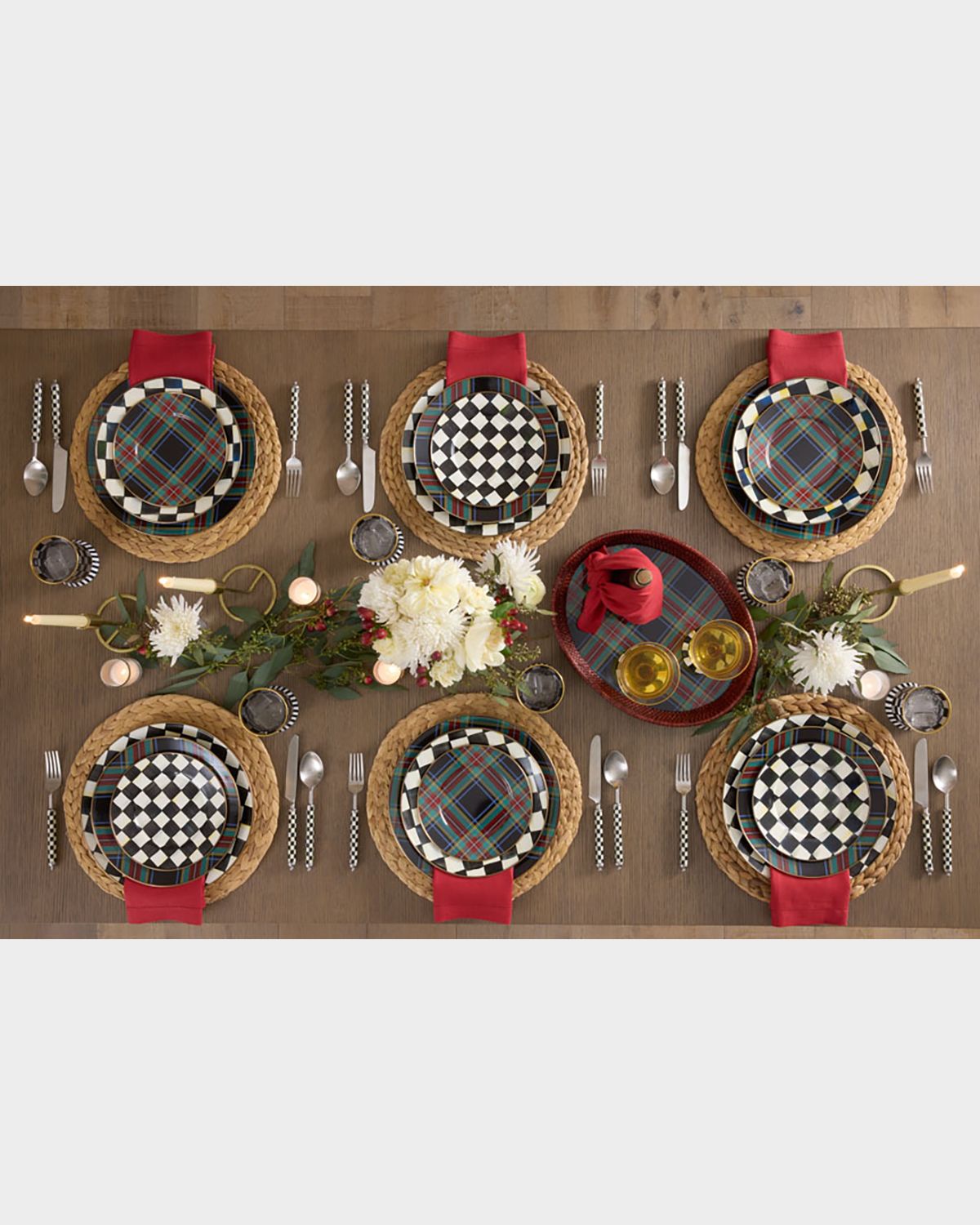 MacKenzie-Childs Tartan Black Dinner Plate