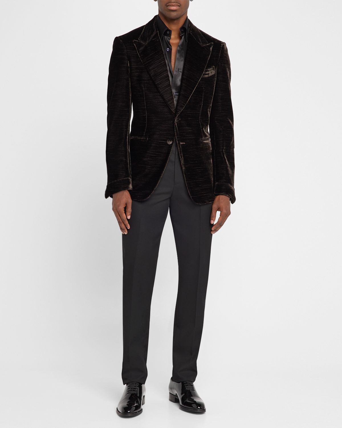 TOM FORD Men 's Shelton Velvet Faille Cocktail Jacket