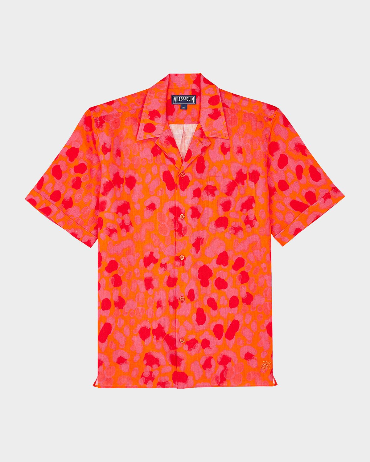 Vilebrequin Men 's New Leopard Linen Camp Shirt | Thumbnail 5