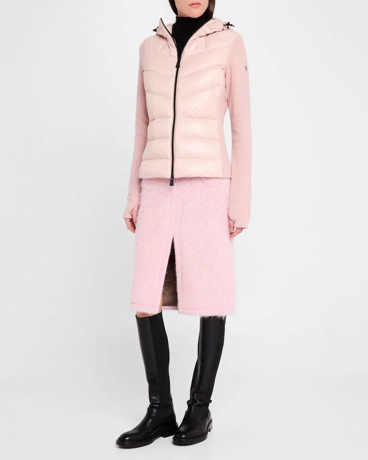 Moncler Grenoble Puffer Polar Fleece Zip-Up Cardigan