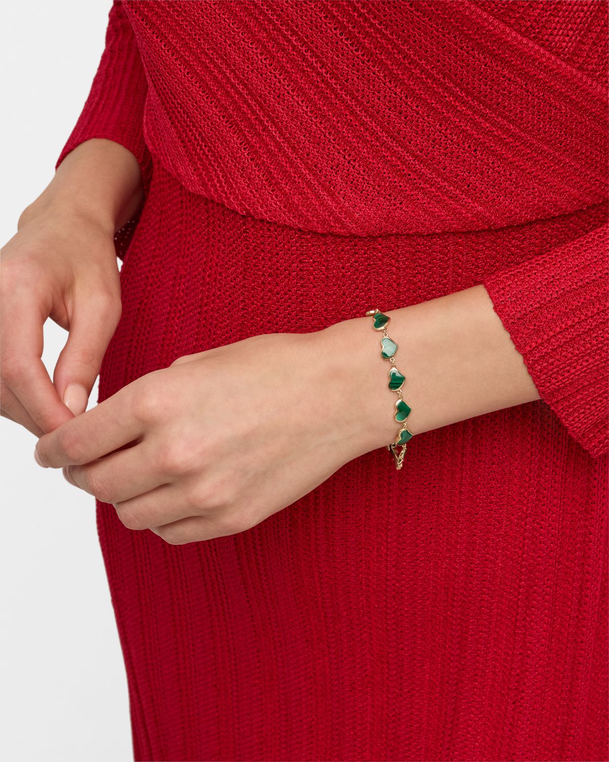 Jan Leslie 18K Gold Plated All Around Heart Bracelet