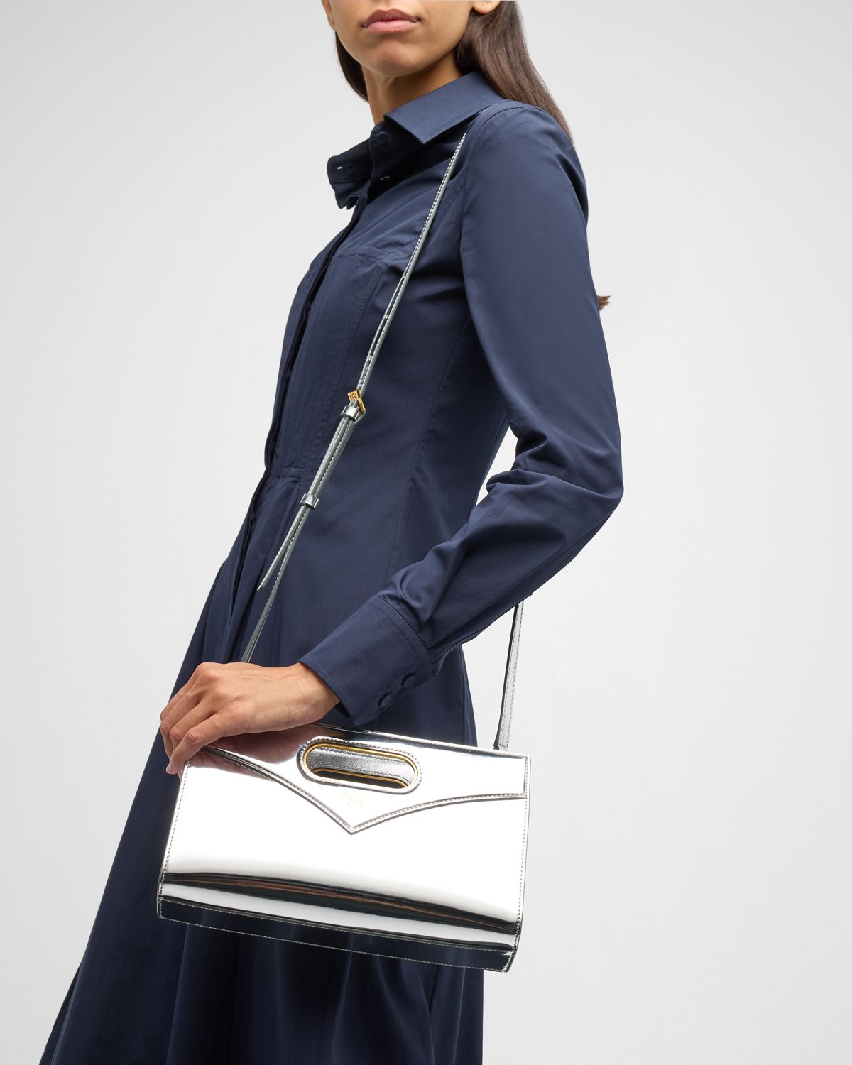 MCM Diamond Metallic Leather Crossbody Bag