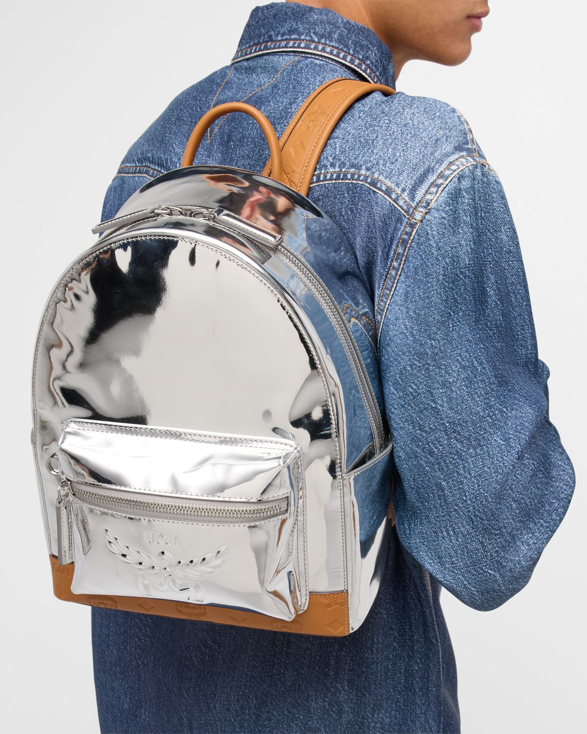 MCM Men 's Stark Small Leather Backpack