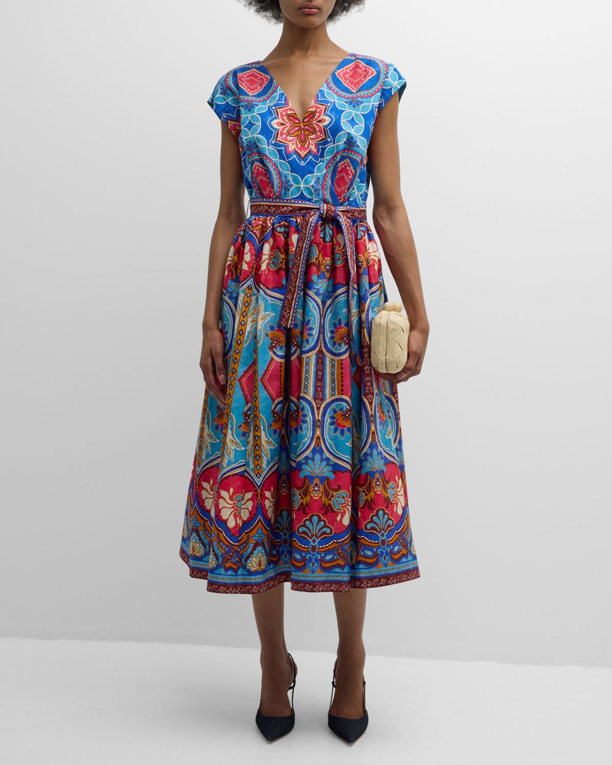 Elie Tahari The Adeline Floral-Print Cotton Midi Dress | Thumbnail 7 Elie Tahari The Adeline Floral-Print Cotton Midi Dress | Thumbnail 7