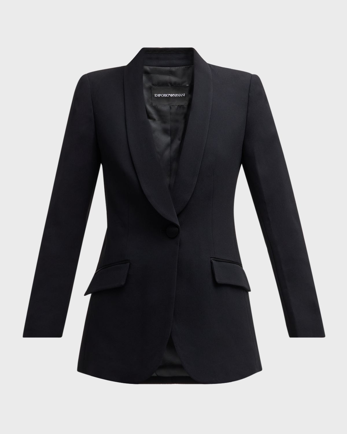 Emporio Armani Essentials One-Button Blazer Jacket - Women's Clothing
