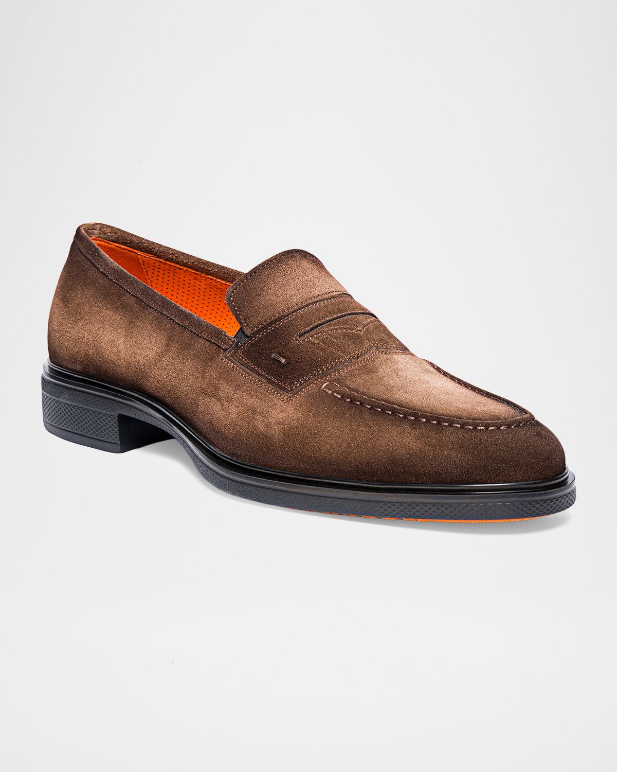 Santoni Men 's Easy Suede Penny Loafers