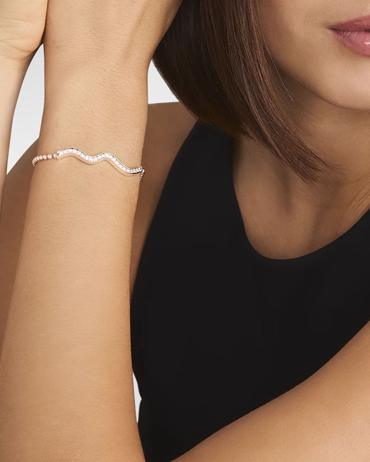 LAGOS Caviar Spark Diamond Wave 45mm Chain Bracelet, Size 7