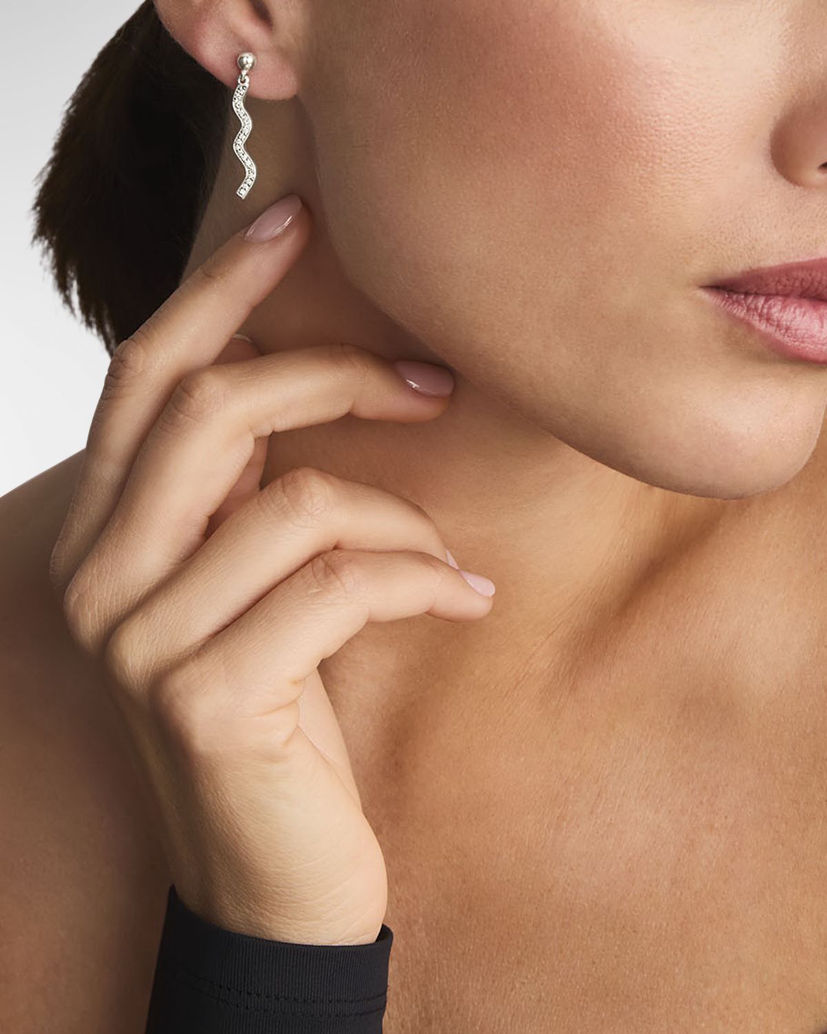 LAGOS Caviar Spark Diamond Wave Drop Earrings in Sterling Silver