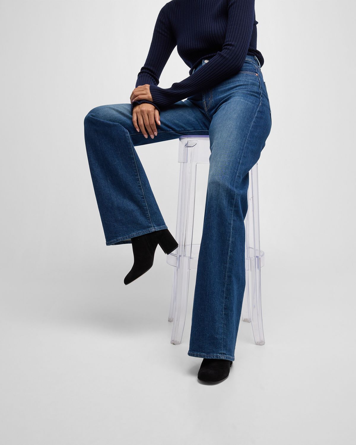 Gianvito Rossi Joelle Suede Block-Heel Booties