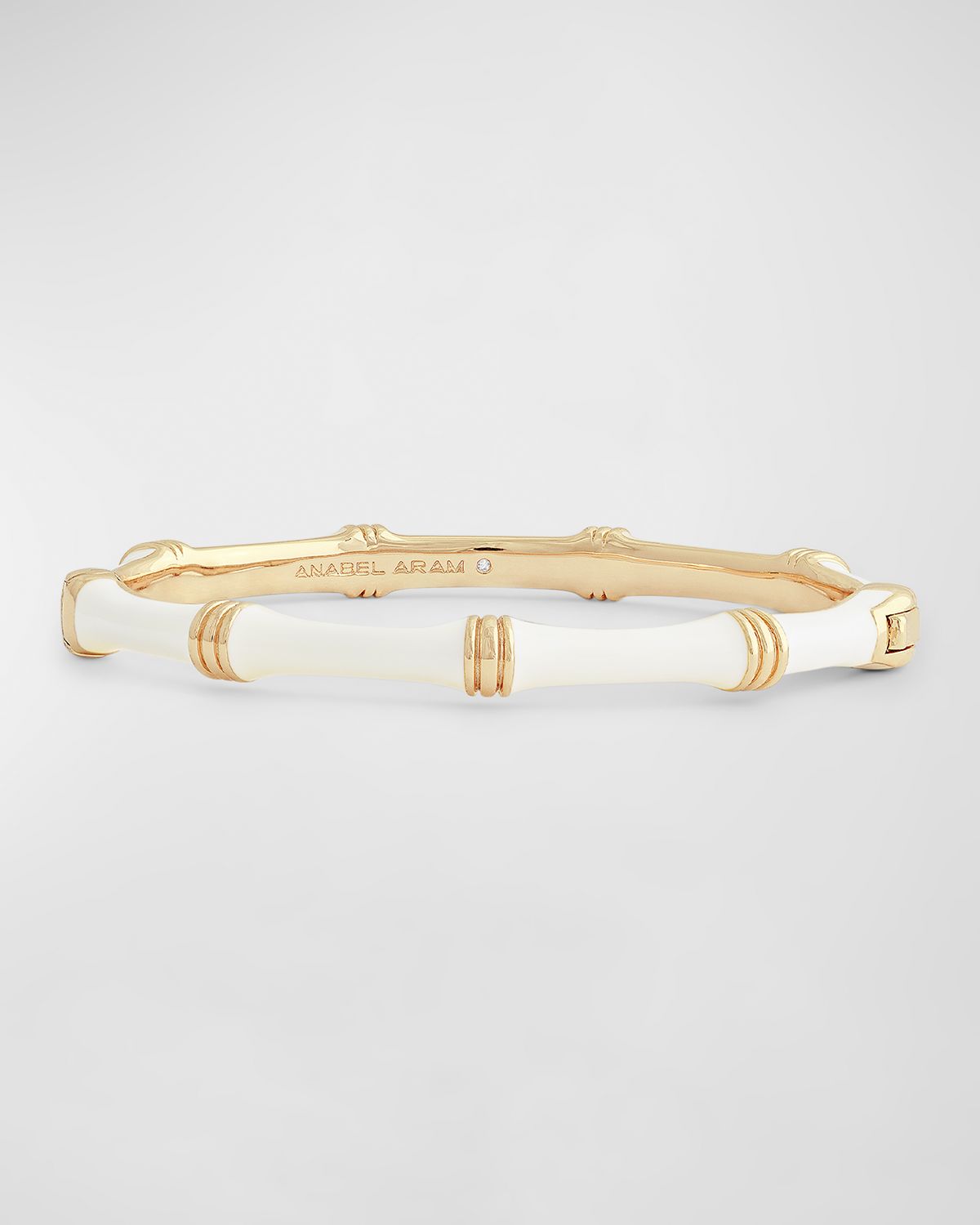 Anabel Aram Jewelry Bamboo Enameled Hinged Bangle