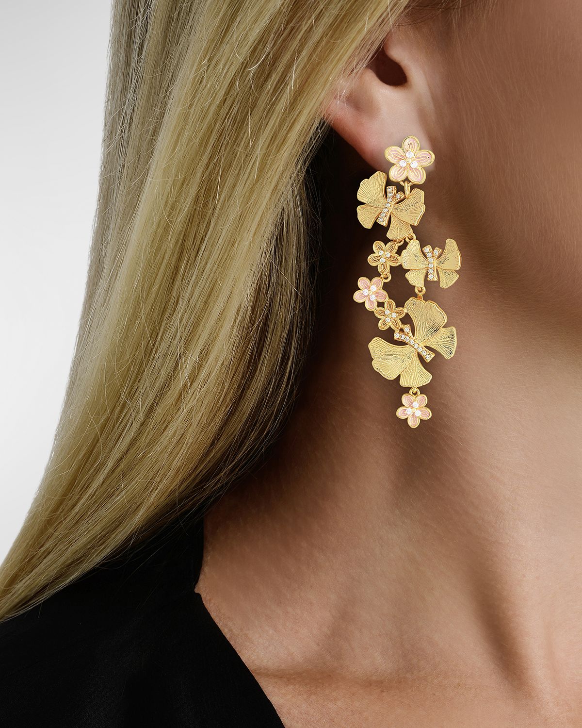 Anabel Aram Jewelry Butterfly with Flowers Dangle Earrings