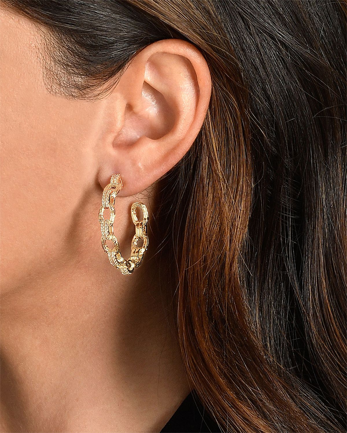 Anabel Aram Jewelry Enchanted Forest Chain Hoop Earrings