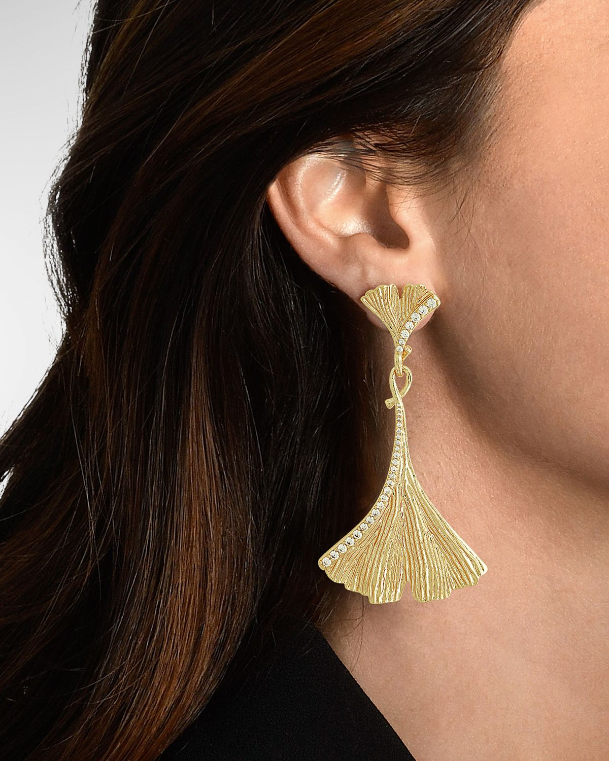 Anabel Aram Jewelry Ginkgo Large Drop Earrings