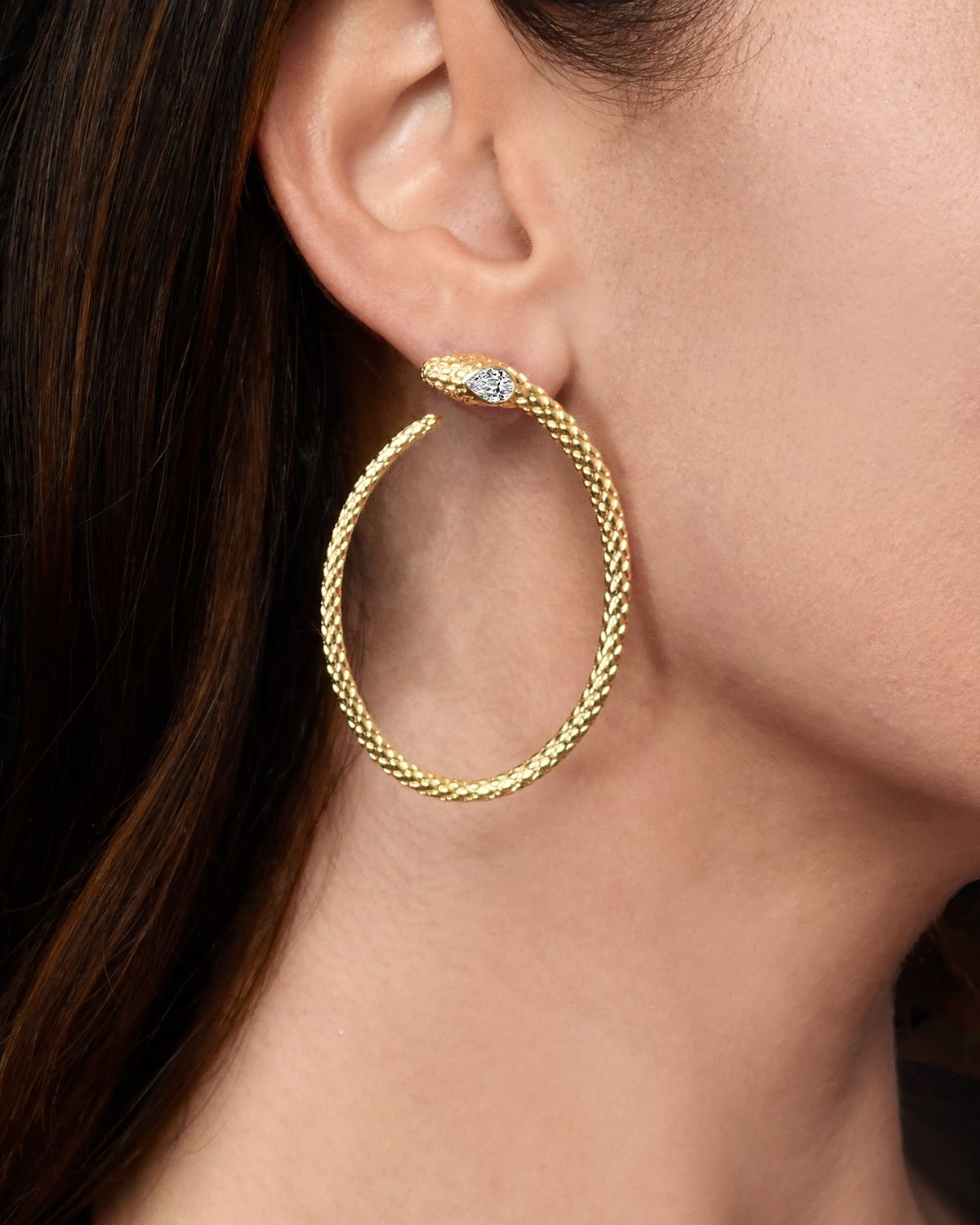 Anabel Aram Jewelry Serpent Hoop Earrings