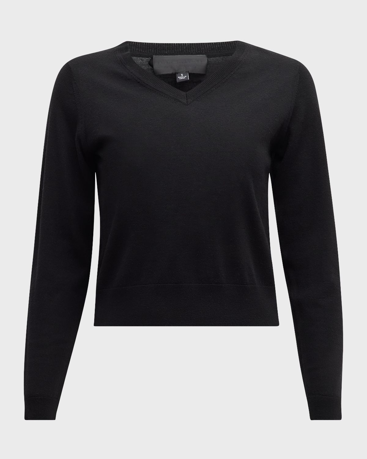 Nili Lotan Janah V-Neck Crop Wool Sweater
