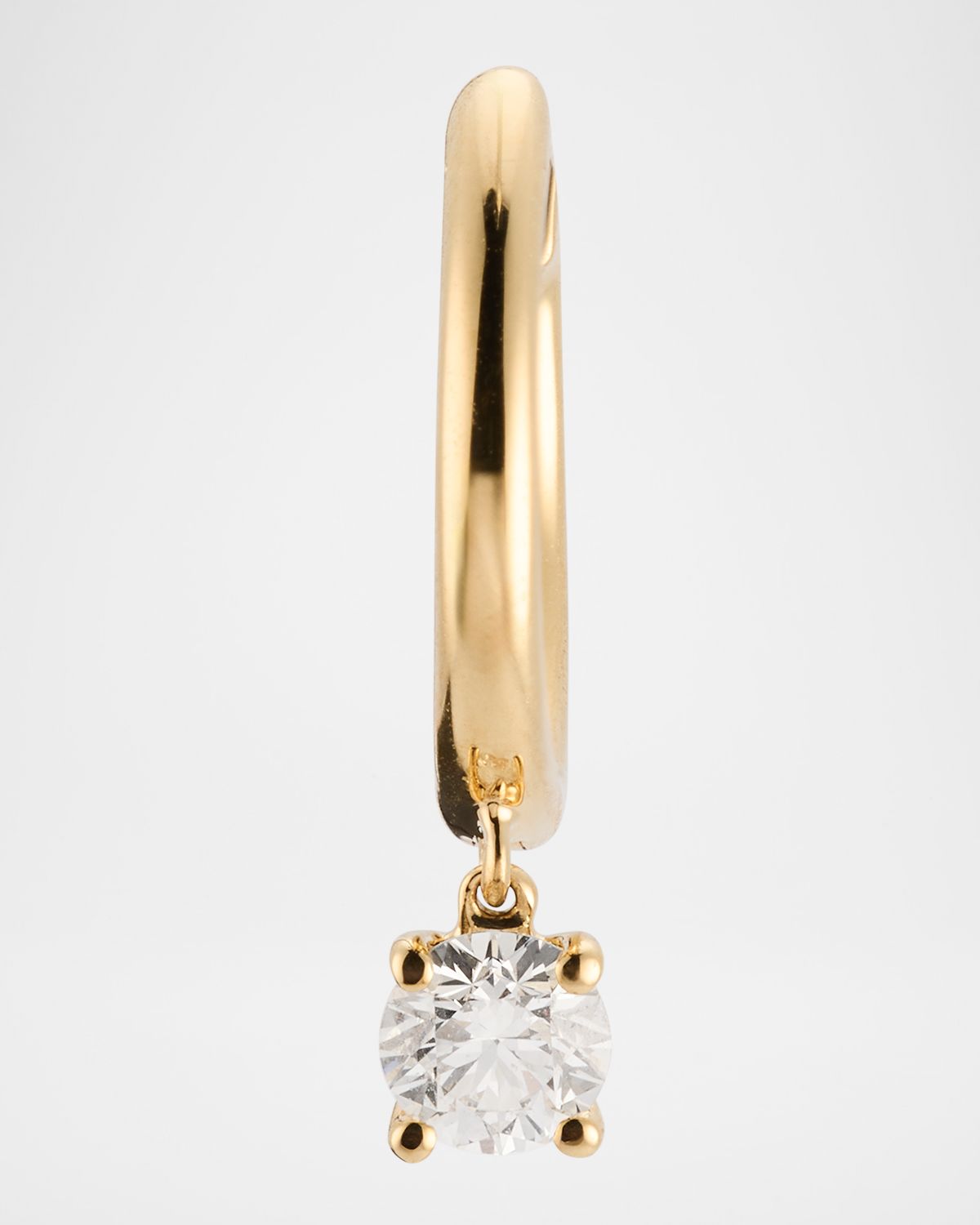 Anita Ko 18K Yellow Gold Huggie Earring with Round Diamond Drop, Single