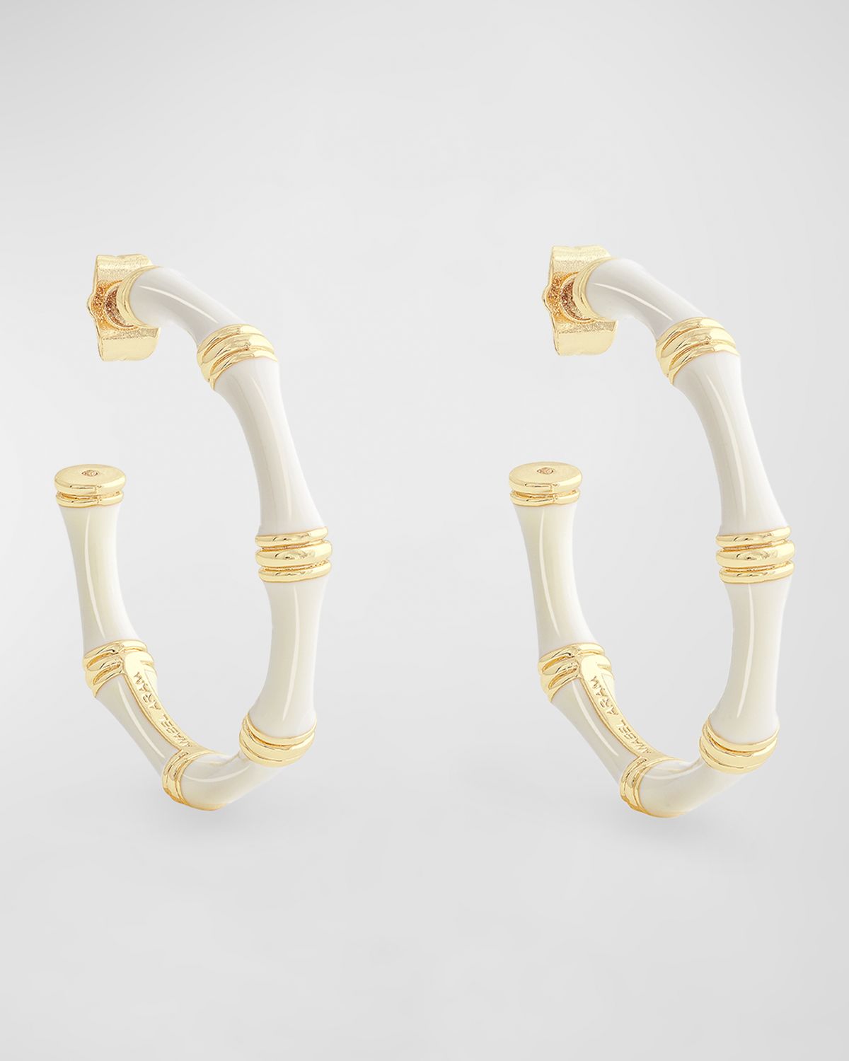 Anabel Aram Jewelry Bamboo Enameled Hoop Earrings