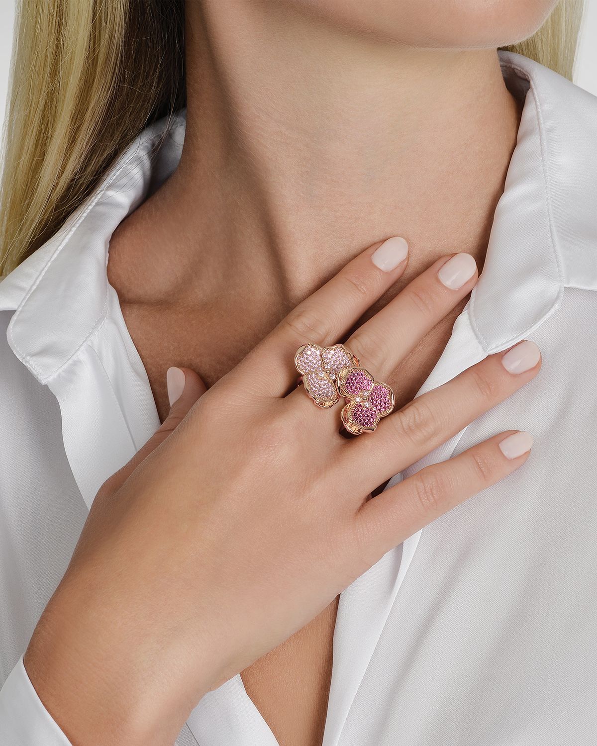 Anabel Aram Jewelry Orchid Double Pave Ring