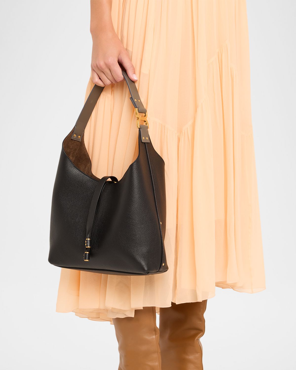 Chloe Marcie Small Hobo Bag in Grained Calfskin