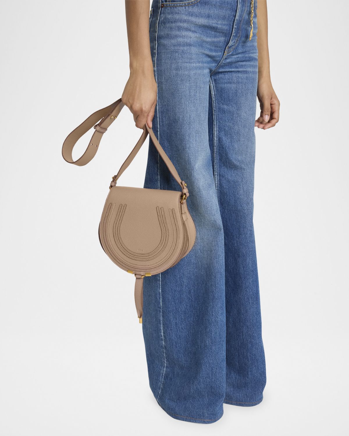 Chloe Marcie Medium Slim Crossbody Bag in Grained Calfskin