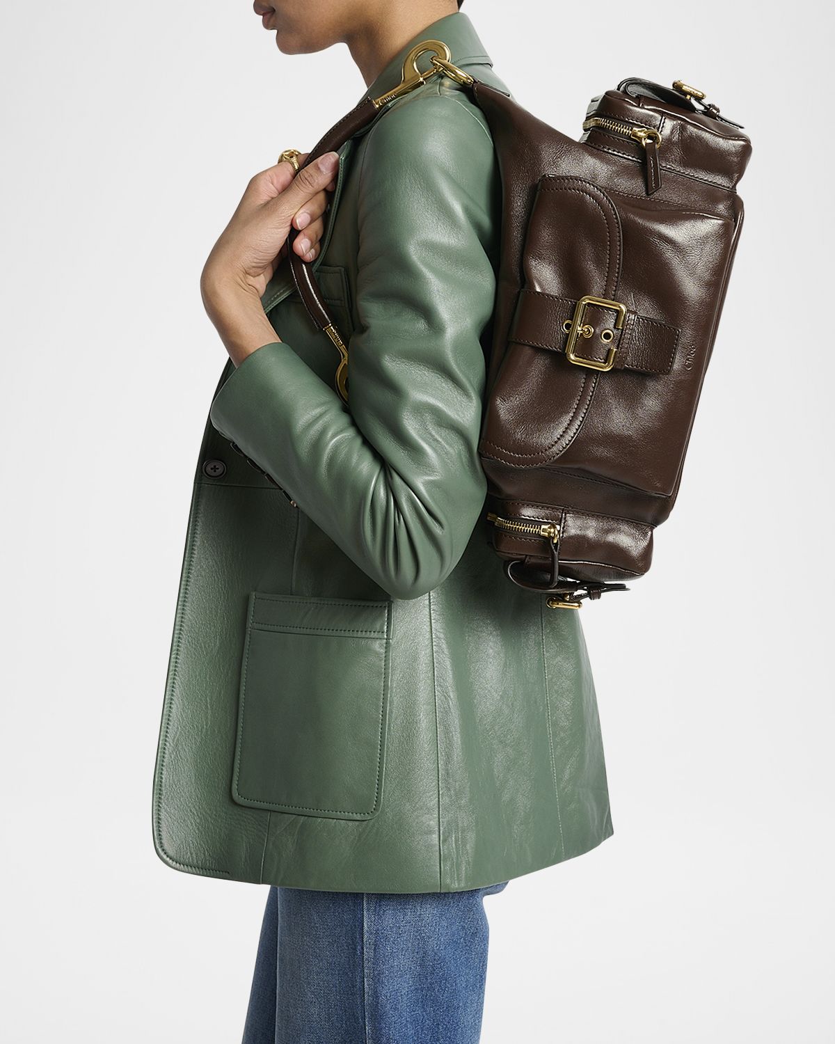 Chloe Camera Bag Medium in Natural Shiny Calfskin