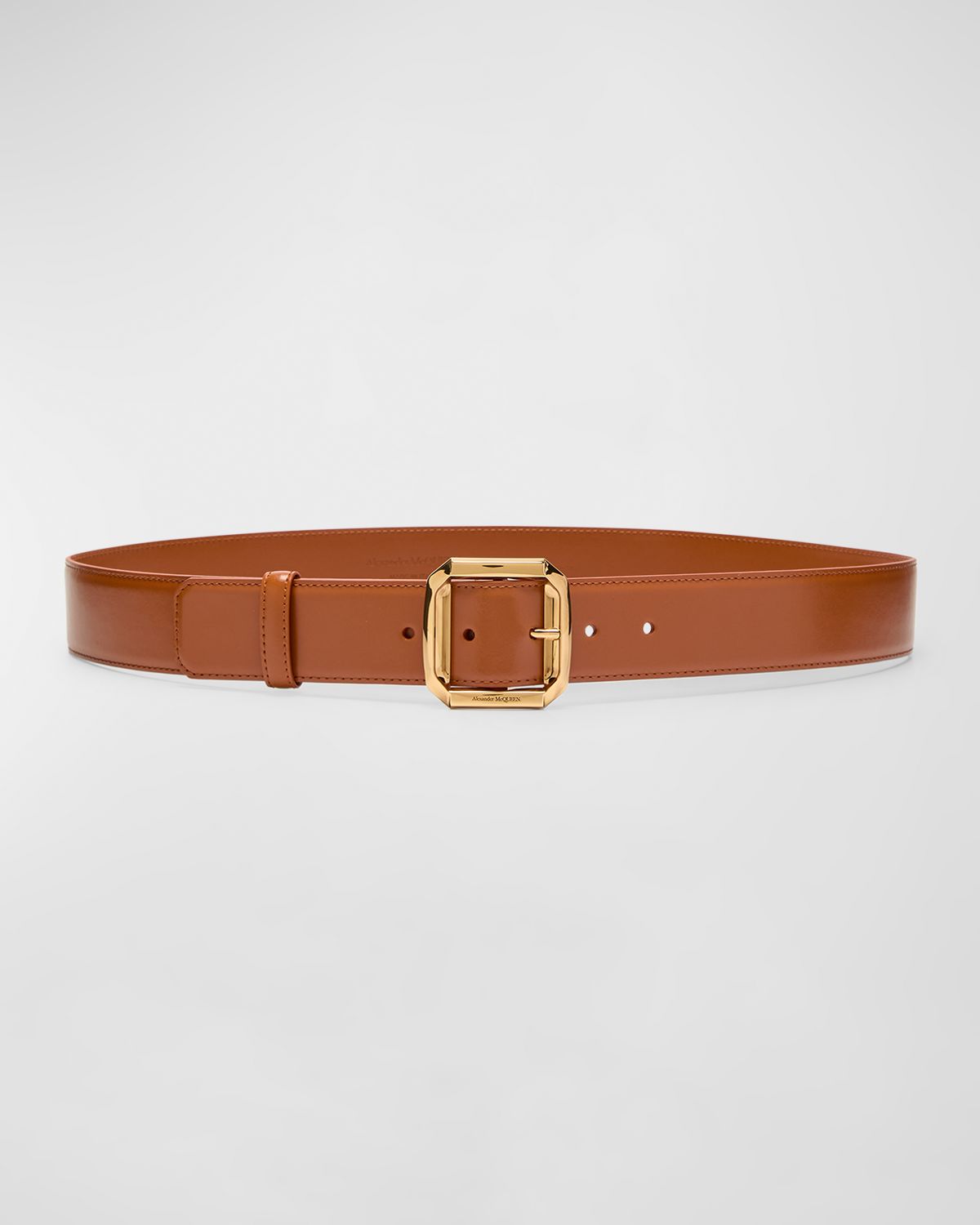 McQueen Leather Military Buckle Belt